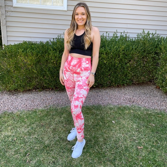 NWT- Coral Tie Dye Leggings - Picture 3 of 6